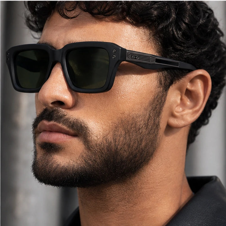 Laventia Square Sunglasses - Green/Black - lightweight frame - Brondals - Image 6