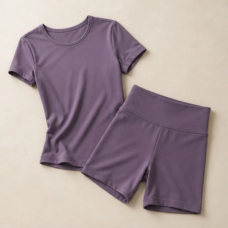 Kalina Luxe Gym Set - Dusty purple - Women's Clothing > Activewear > Top & Shorts Sets - Brondals - Image 1