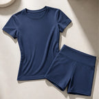 Kalina Luxe Gym Set - Steel blue - Women's Clothing > Activewear > Top & Shorts Sets - Brondals - Image 1