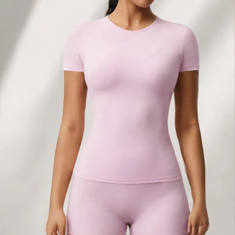 Kalina Luxe Gym Set - Soft pink - Women's Clothing > Activewear > Top & Shorts Sets - Brondals - Image 1