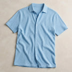 Keaton Striped Short Sleeve Shirt - Sky Blue - Shirt - Brondals - Image 1