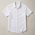 Keaton Striped Short Sleeve Shirt - White - Shirt - Brondals - Image 1