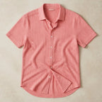 Keaton Striped Short Sleeve Shirt - Blush Pink - Shirt - Brondals - Image 1