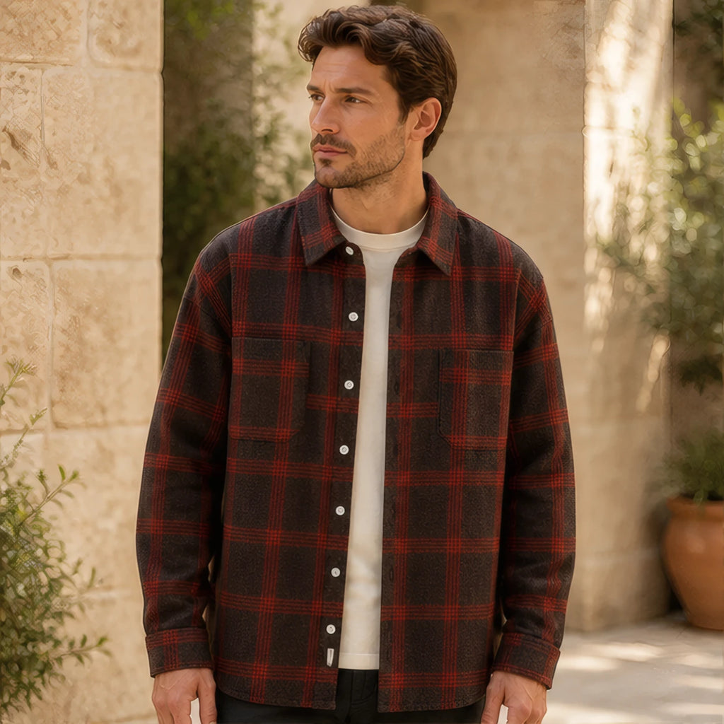 Kellan Check Shirt - Red - Men's Clothing > Shirts > Long Sleeve Shirts - Brondals - Image 1