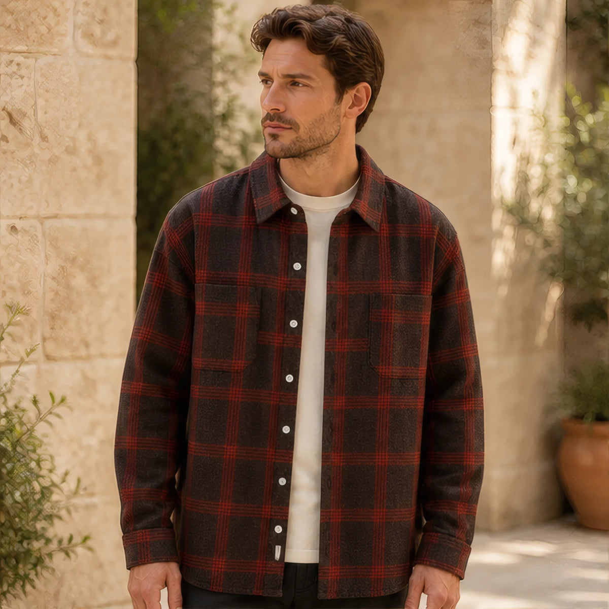 Kellan Check Shirt - Red - Men's Clothing > Shirts > Long Sleeve Shirts - Brondals - Image 1