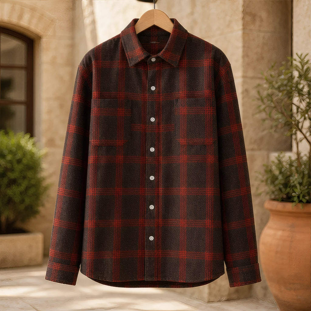 Kellan Check Shirt - Red - Department: Men - Brondals - Image 3
