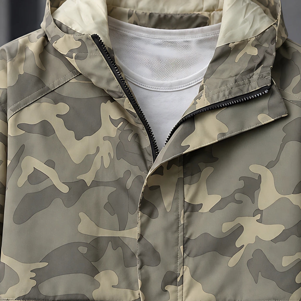 Kershaw Men's Camouflage Hooded Windbreaker Jacket - Beige - Apparel > Outerwear > Hooded Windbreaker Jackets - Brondals - Image 3