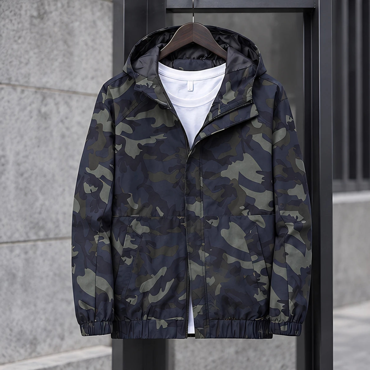 Kershaw Men's Camouflage Hooded Windbreaker Jacket - Navy - Apparel > Outerwear > Hooded Windbreaker Jackets - Brondals - Image 3