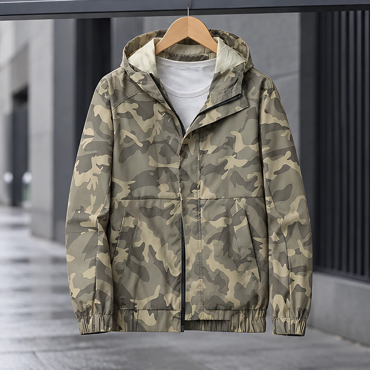 Kershaw Men's Camouflage Hooded Windbreaker Jacket - Beige - apparel - Brondals - Image 2