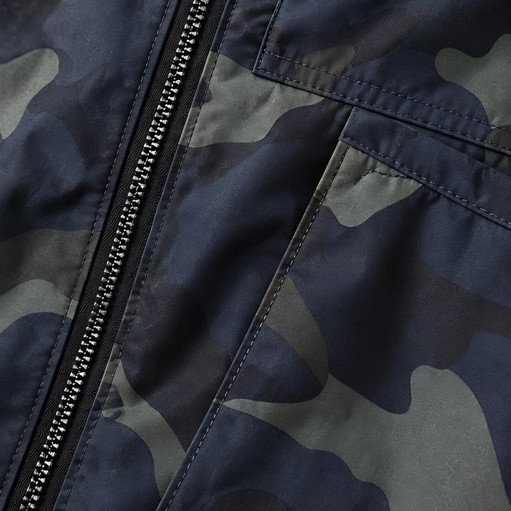 Kershaw Men's Camouflage Hooded Windbreaker Jacket - Navy - male - Brondals - Image 4