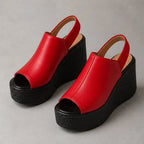 Kiera Slingback Wedge Sandal - Red - Shoes - Brondals - Image 1
