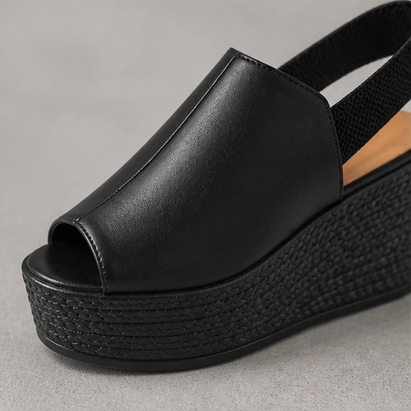 Kiera Slingback Wedge Sandal - Black - women's sandals - Brondals - Image 2