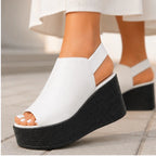Kiera Slingback Wedge Sandal - White - women's sandals - Brondals - Image 2