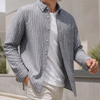 Kipling Linen Stripe Shirt - Black - linen shirt - Brondals - Image 3