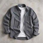 Kipling Linen Stripe Shirt - Black - Shirt - Brondals - Image 1