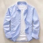 Kipling Linen Stripe Shirt - Blue - Shirt - Brondals - Image 1