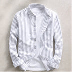 Kipling Linen Stripe Shirt - White - Shirt - Brondals - Image 1