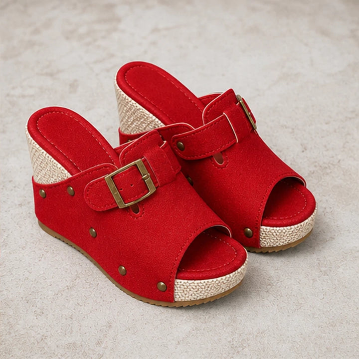 Minora Platform Sandals - Red - cushioned sandals - Brondals - Image 4