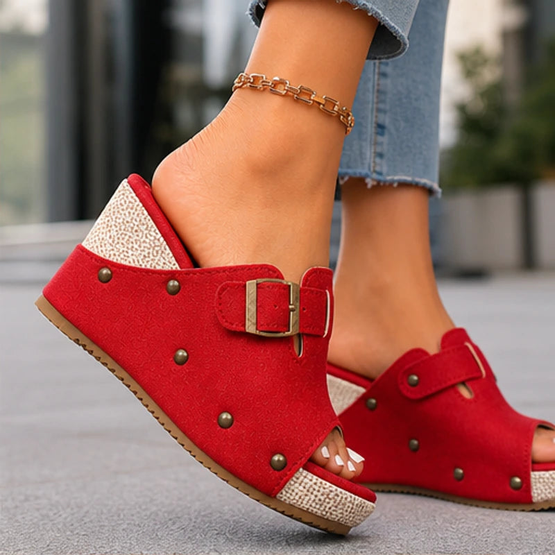 Minora Platform Sandals - Red - platform sandals - Brondals - Image 2