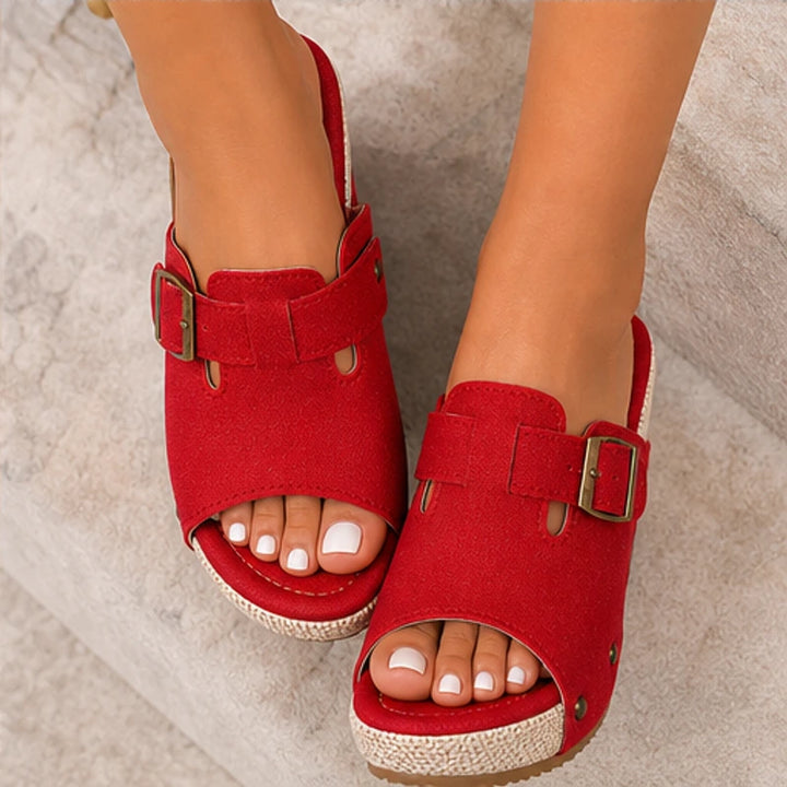 Minora Platform Sandals - Red - women's sandals - Brondals - Image 3