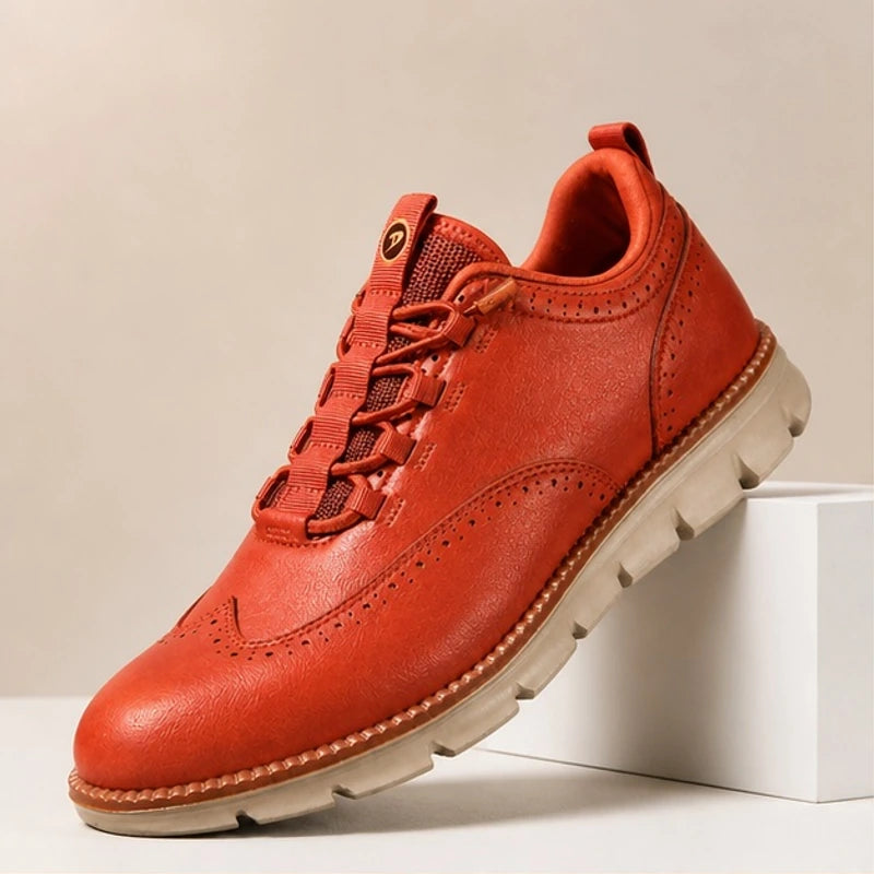 Langley Leather Wingtip Sneaker - Rust - Footwear > Sneakers > Wingtip Sneakers - Brondals - Image 1