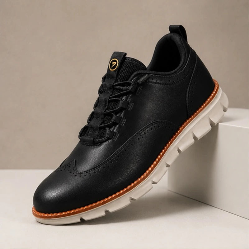 Langley Leather Wingtip Sneaker - Carbon Black - Footwear > Sneakers > Wingtip Sneakers - Brondals - Image 1