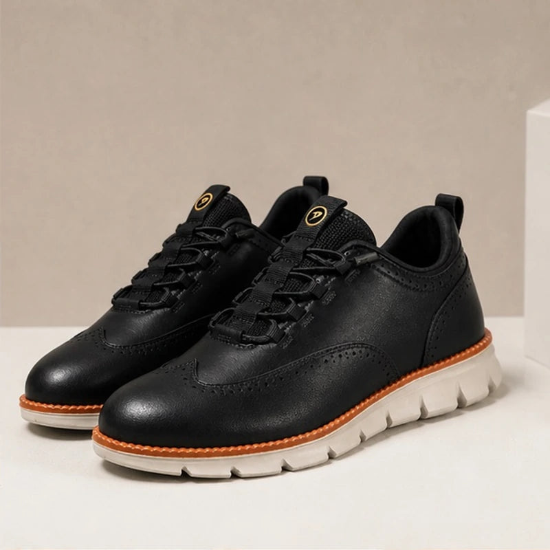 Langley Leather Wingtip Sneaker - Carbon Black - men's sneakers - Brondals - Image 2