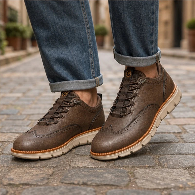 Langley Leather Wingtip Sneaker - Driftwood - wingtip - Brondals - Image 4