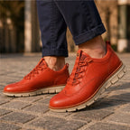 Langley Leather Wingtip Sneaker - Rust - leather sneakers - Brondals - Image 3