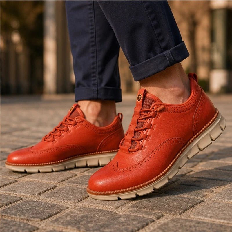 Langley Leather Wingtip Sneaker - Rust - leather sneakers - Brondals - Image 3