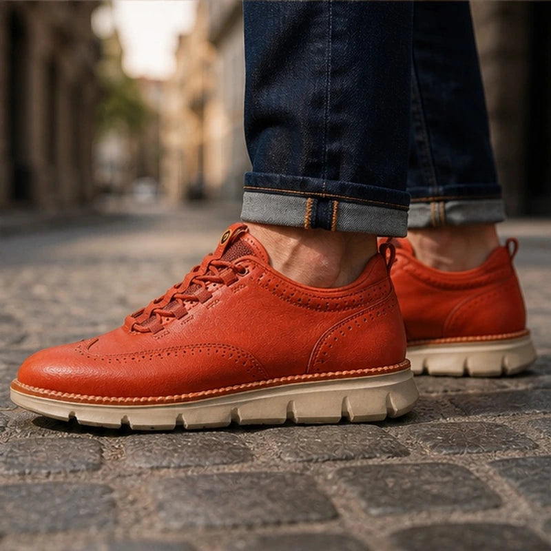 Langley Leather Wingtip Sneaker - Rust - wingtip - Brondals - Image 4