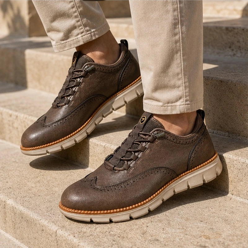 Langley Leather Wingtip Sneaker - Driftwood - leather sneakers - Brondals - Image 3