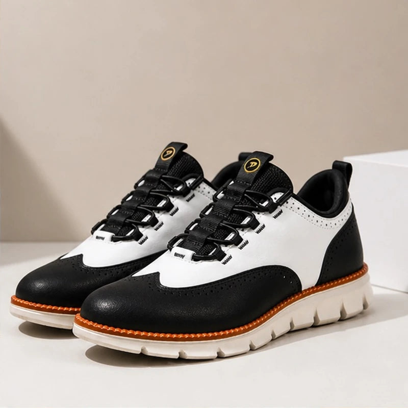 Langley Leather Wingtip Sneaker - Tuxedo - men's sneakers - Brondals - Image 2