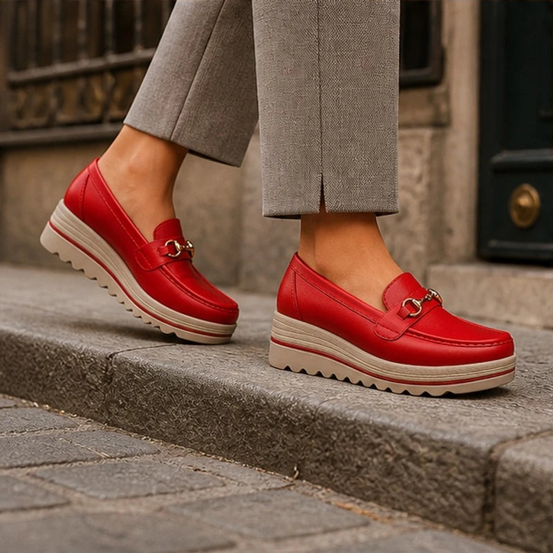 Larissa Orthopedic Loafer - Cherry Red - slip-on shoes - Brondals - Image 4