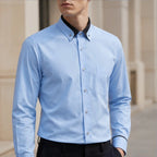 Leighton Contrast Collar Dress Shirt - Powder Blue - Shirt - Brondals - Image 1