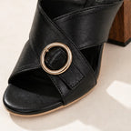 Leticia Ring Buckle Slingback Heels - Black - women's heels - Brondals - Image 2