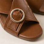 Leticia Ring Buckle Slingback Heels - Brown - women's heels - Brondals - Image 2
