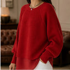 Liesel Ribbed Knit Sweater - Red - Women's Clothing > Sweaters & Cardigans > Layered Sweaters - Brondals - Image 1