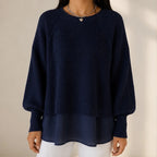Liesel Ribbed Knit Sweater - Navy - Women's Clothing > Sweaters & Cardigans > Layered Sweaters - Brondals - Image 1