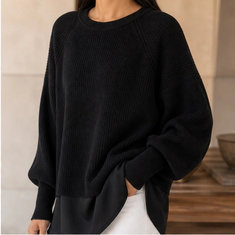 Liesel Ribbed Knit Sweater - Black - Women's Clothing > Sweaters & Cardigans > Layered Sweaters - Brondals - Image 1