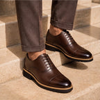 Lincoln Cushioned Leather Dress Shoes - Brown - leather dress shoes - Brondals - Image 3