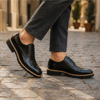 Lincoln Cushioned Leather Dress Shoes - Black - genuine leather - Brondals - Image 4