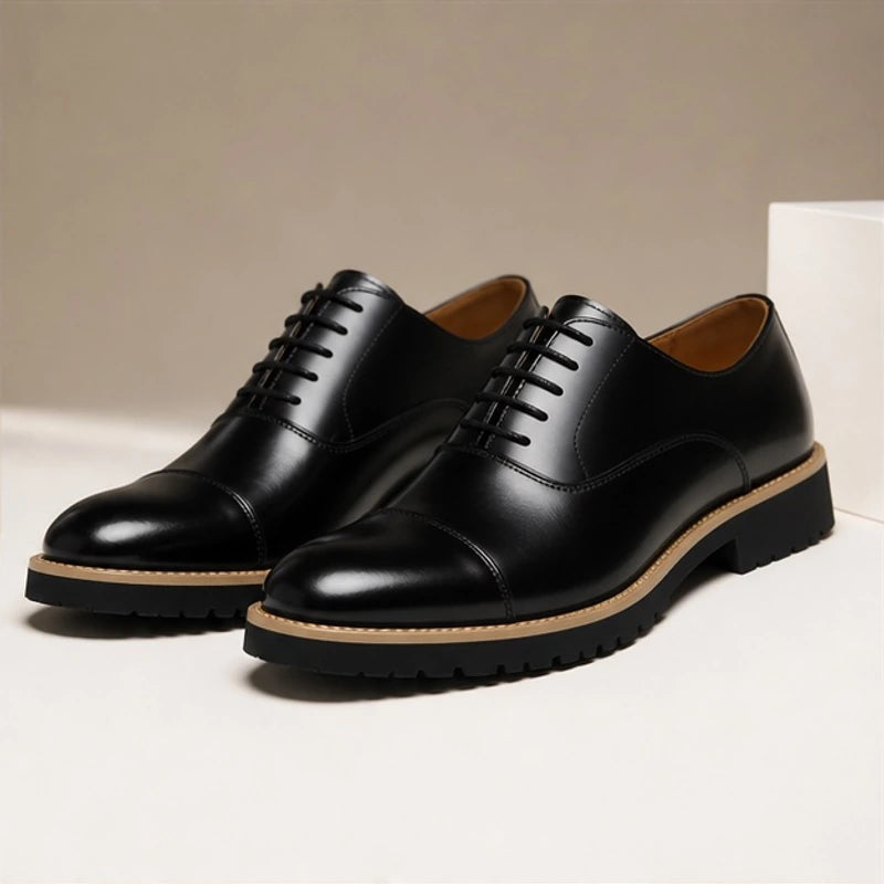 Lincoln Cushioned Leather Dress Shoes - Black - men's dress shoes - Brondals - Image 2