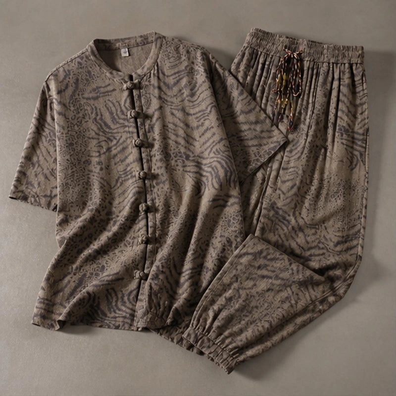 Linus Relaxed Shirt & Pant Set - Brown - Outfit Set - Brondals - Image 1