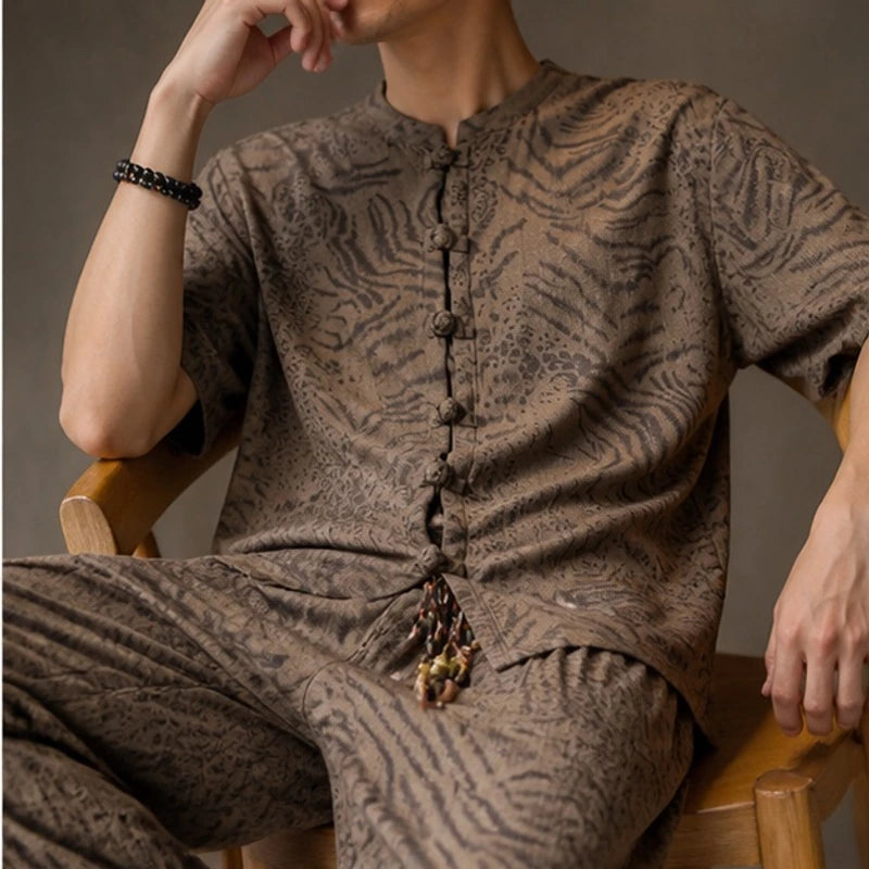 Linus Relaxed Shirt & Pant Set - Brown - matching set - Brondals - Image 3