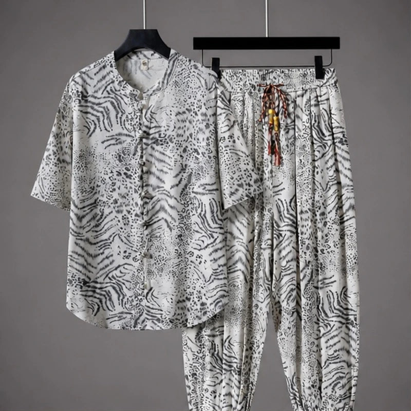 Linus Relaxed Shirt & Pant Set - White - Outfit Set - Brondals - Image 1