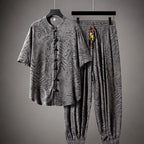 Linus Relaxed Shirt & Pant Set - Gray - Outfit Set - Brondals - Image 1