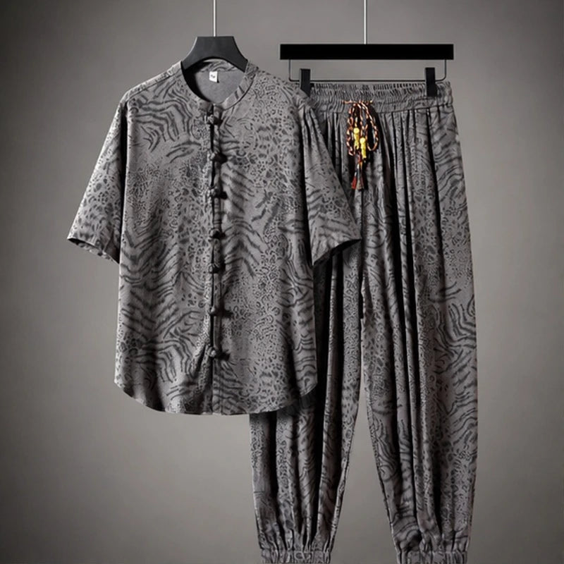 Linus Relaxed Shirt & Pant Set - Gray - Outfit Set - Brondals - Image 1