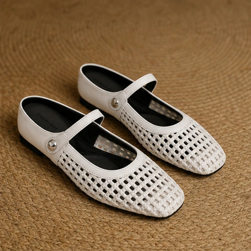 Liora Cushioned Leather Flat - White - women's flats - Brondals - Image 2