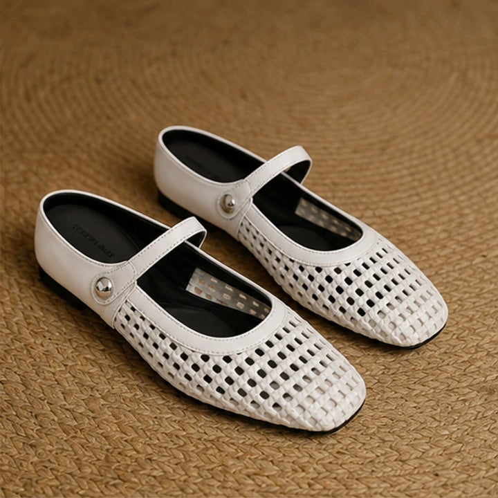 Liora Cushioned Leather Flat - White - women's flats - Brondals - Image 2